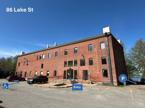 exterior shot of 86 Lake Street showing the entrance to the building